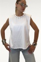 maglia smanicata con borchie boss